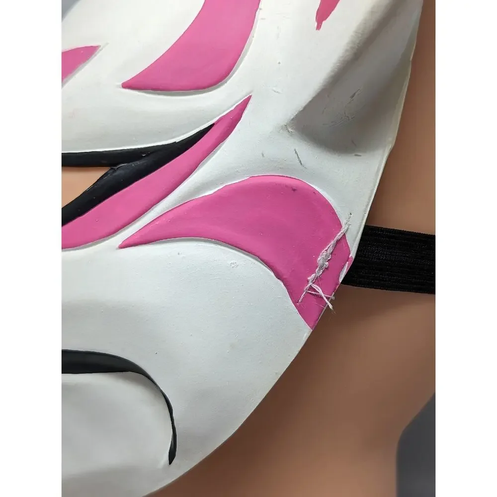 Fortnite White Rubber Kitsune Fox Drift Mask Halloween Costume Pink Cosplay